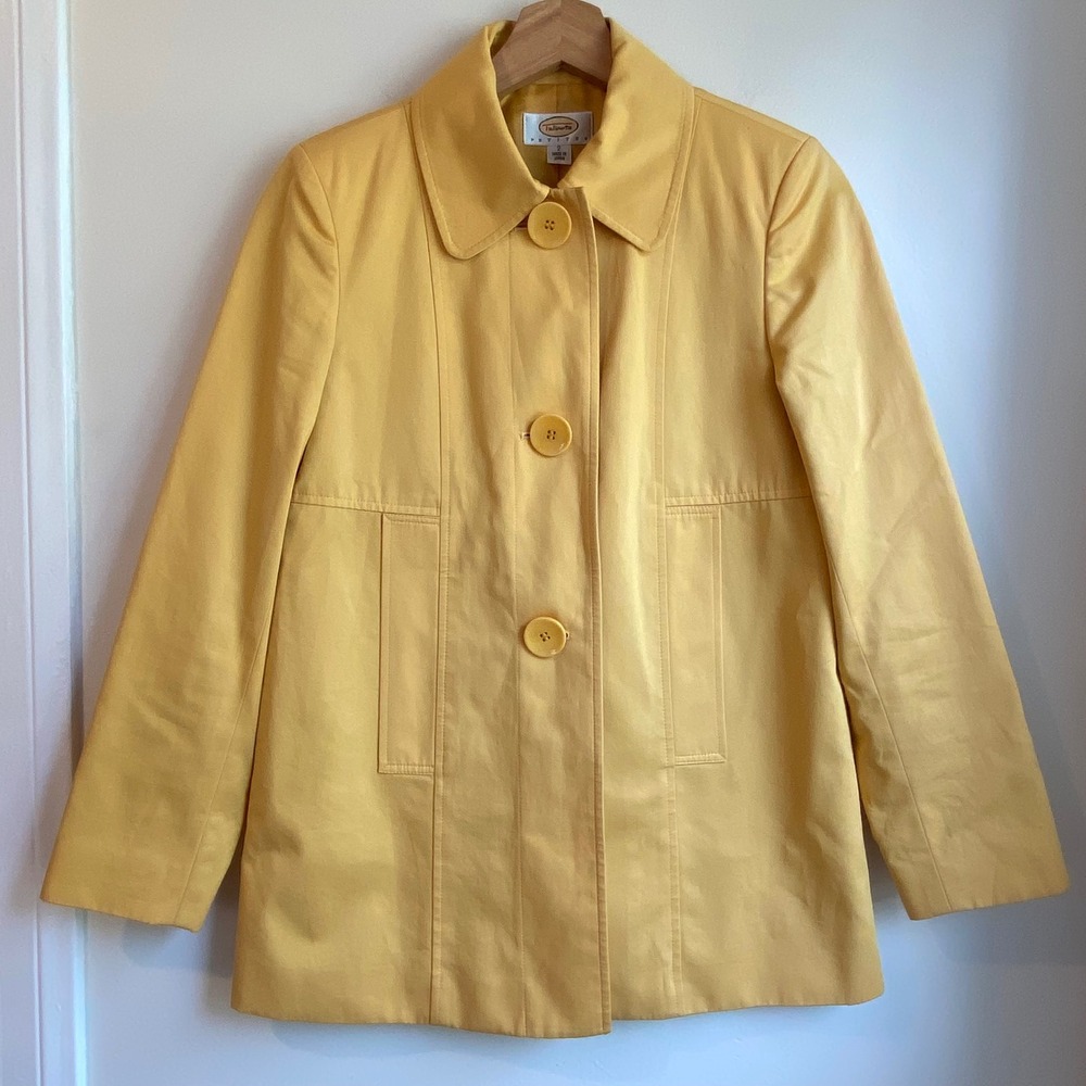 Vintage Talbots Petites Yellow Short Coat Jacket Made in Japan Size 2P Preppy